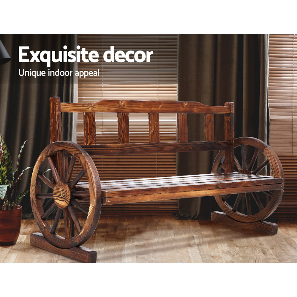 Outdoor Garden Bench Wooden 3 Seater Wagon Chair Lounge Patio Furniture
