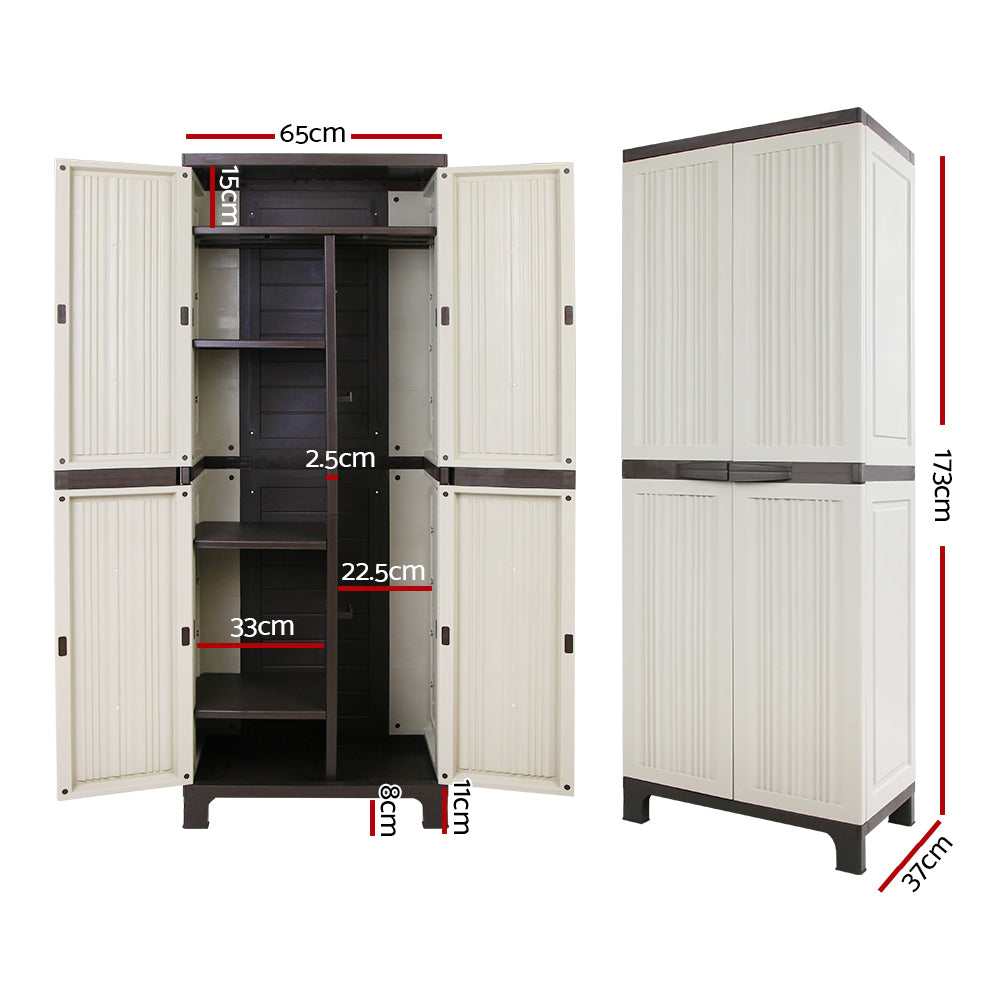 Outdoor Storage Cabinet Lockable Cupboard Garage 173cm