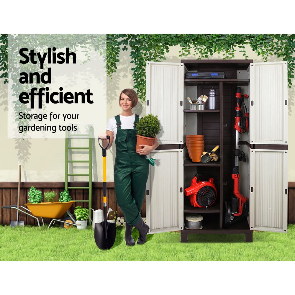 Outdoor Storage Cabinet Lockable Cupboard Garage 173cm