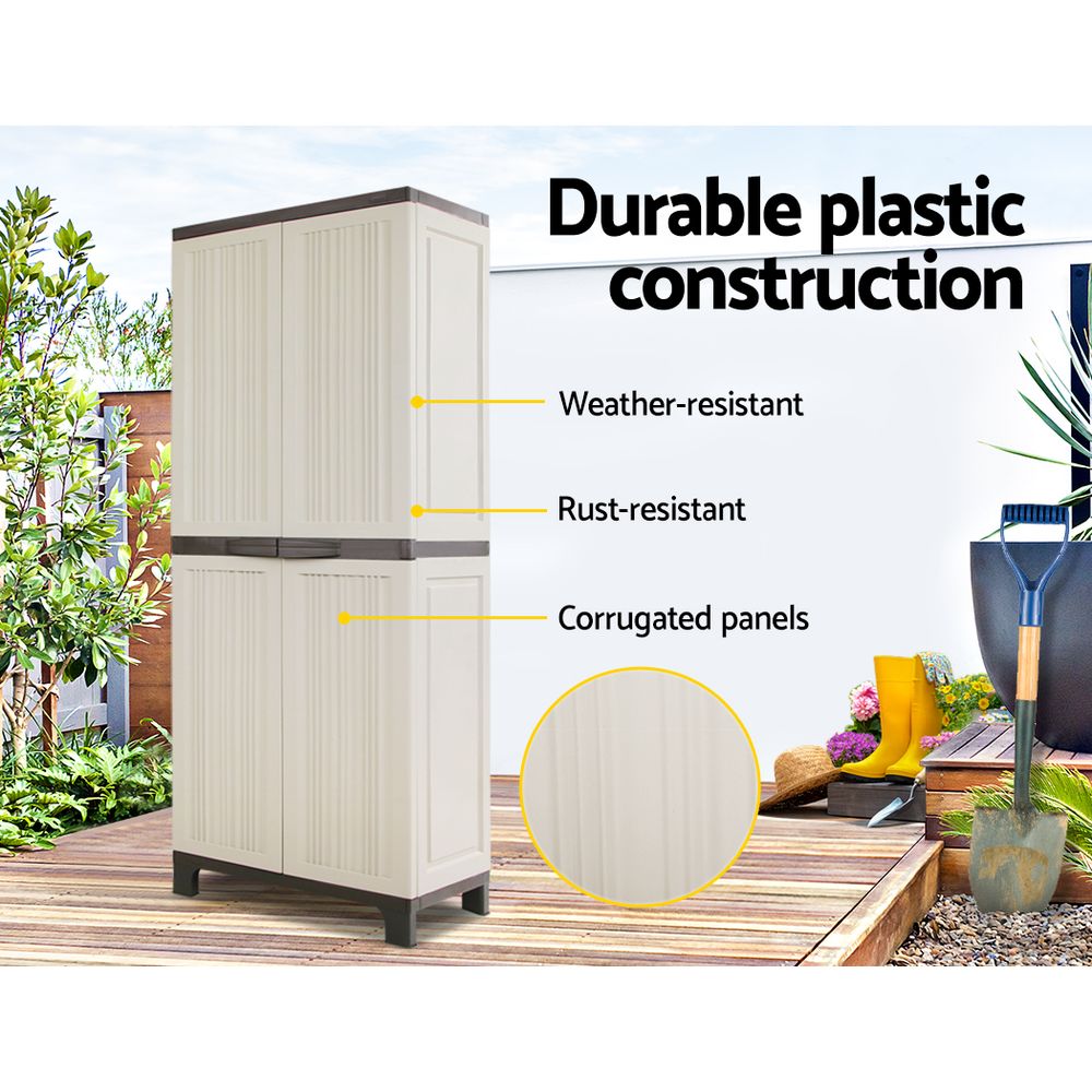 Outdoor Storage Cabinet Lockable Cupboard Garage 173cm