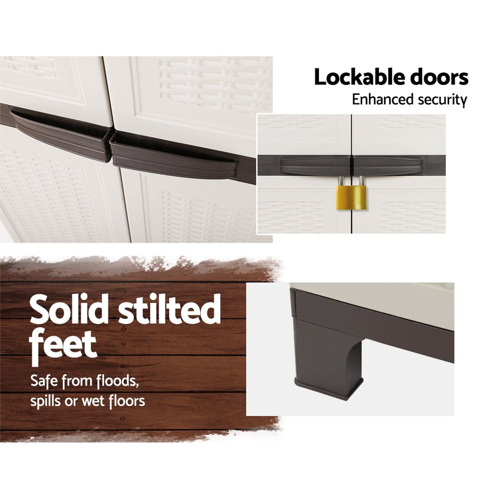 Outdoor Storage Cabinet Cupboard Lockable Garage 173cm