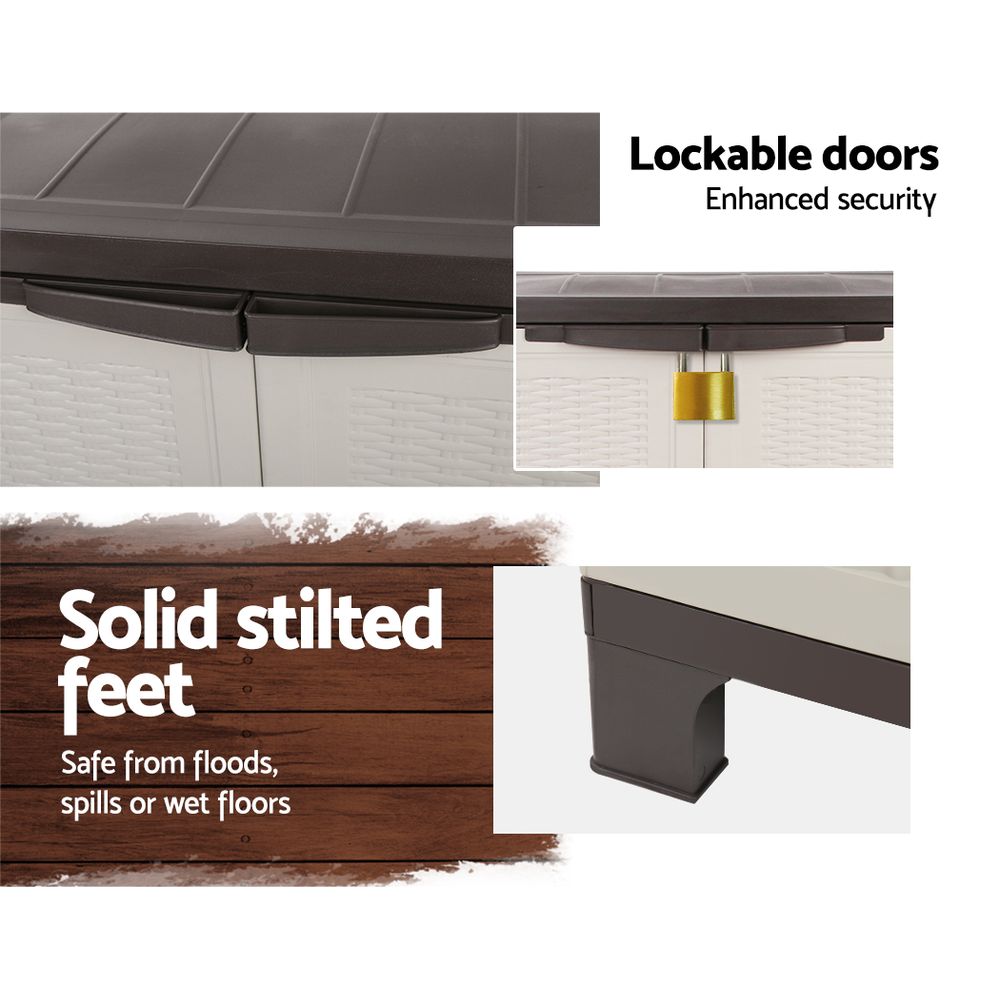 Outdoor Storage Cabinet Cupboard Lockable Garage 92cm