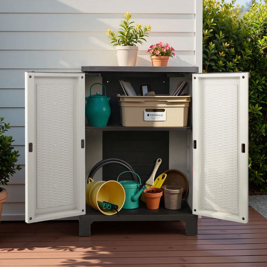 Outdoor Storage Cabinet Cupboard Lockable Garage 92cm
