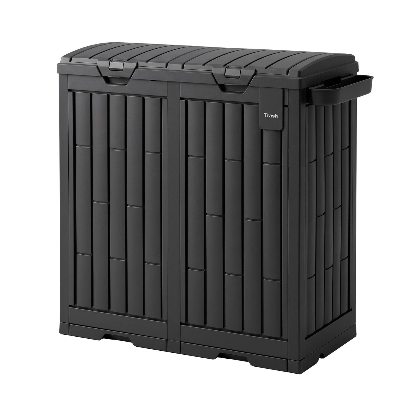 Outdoor Trash Cans Dual Compartment Trash Can 220L Black