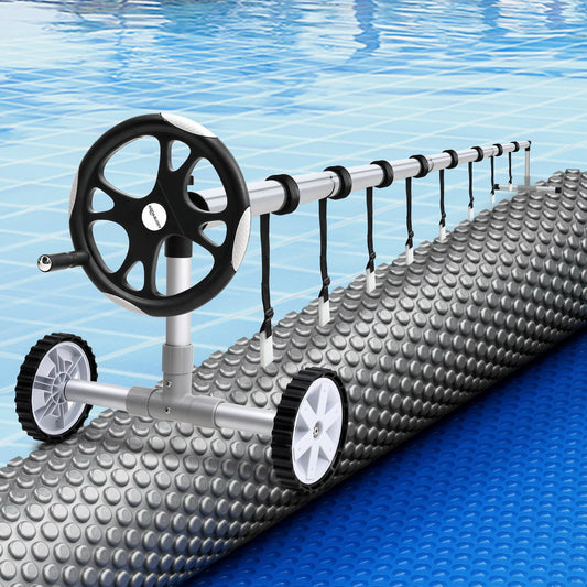 Pool Cover 600 Micron 11x6.2m with Roller 6.55m Swimming Pools Solar Blanket