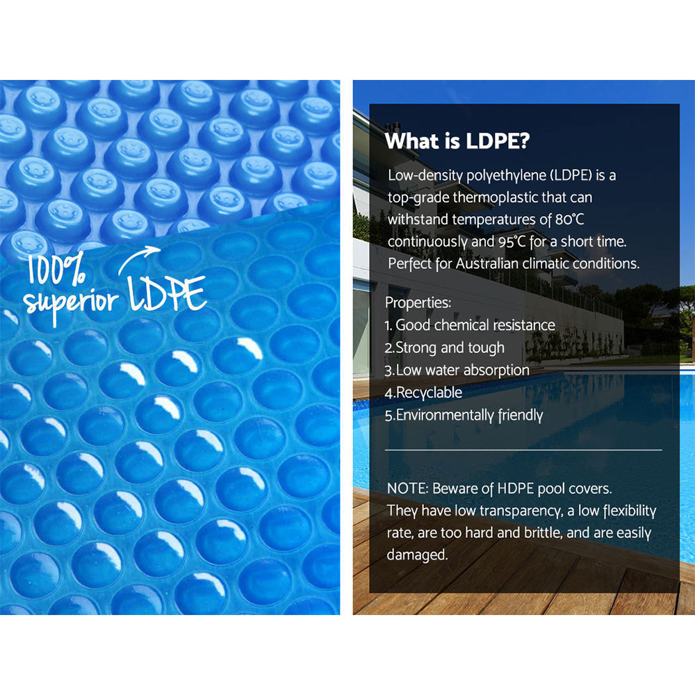 Pool Cover 8x4.2m 400 Micron Swimming Pool Solar Blanket 5.5m Blue Roller