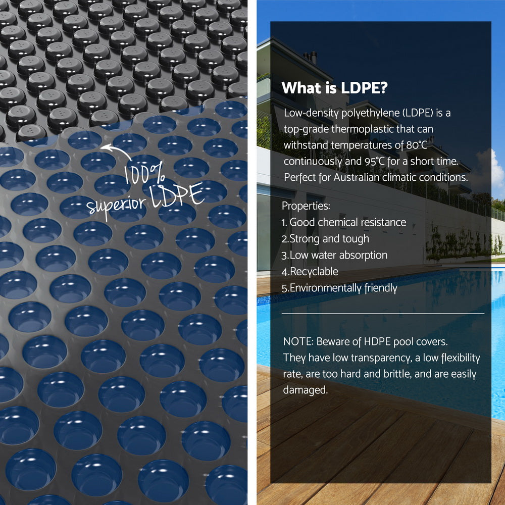 Pool Cover 600 Micron 8.5x4.2m with Roller 5.55m Swimming Pools Black Solar Blanket