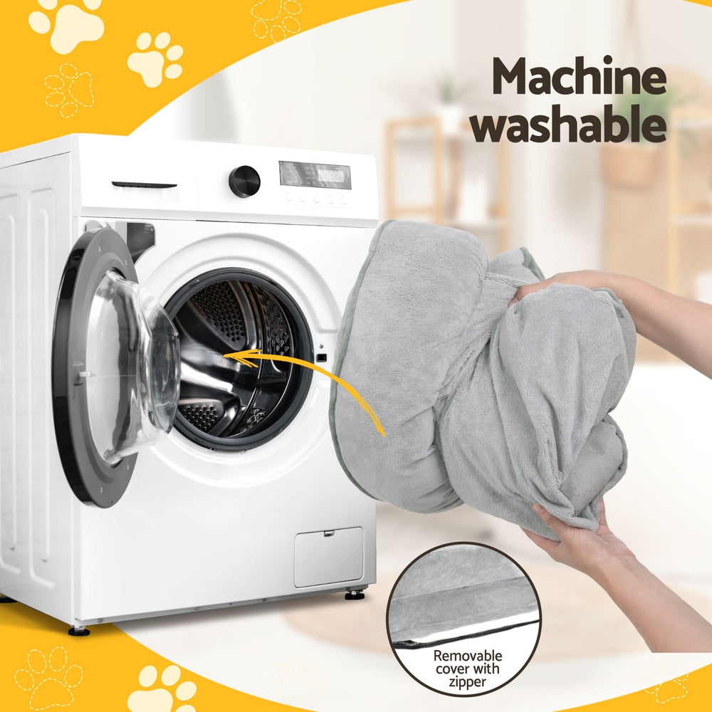 LARGE Dog Beds Pet Calming Soft Cushion Egg Crate Sofa Washable Removable - Grey