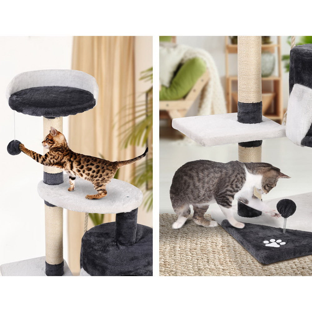 Cat Tree 112cm Trees Scratching Post Scratcher Tower Condo House Furniture Wood