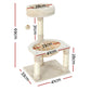 Cat Tree Tower Scratching Post Scratcher Wood Condo Toys House Bed 69cm - Beige