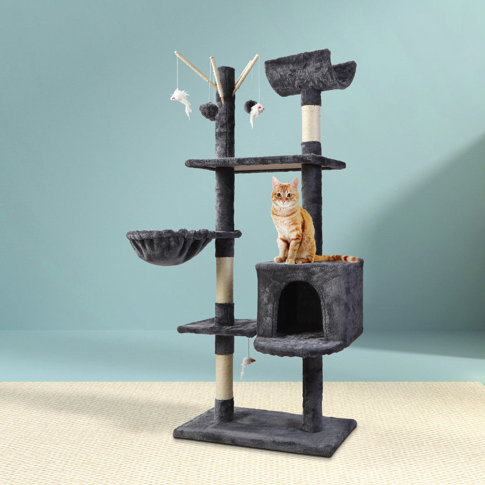 Cat Tree 140cm Trees Scratching Post Scratcher Tower Condo House