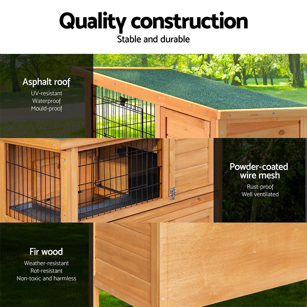 Rabbit Hutch Wooden Cage Pet hutch Chicken Coop 91.5cm x 46cm x 116.5cm