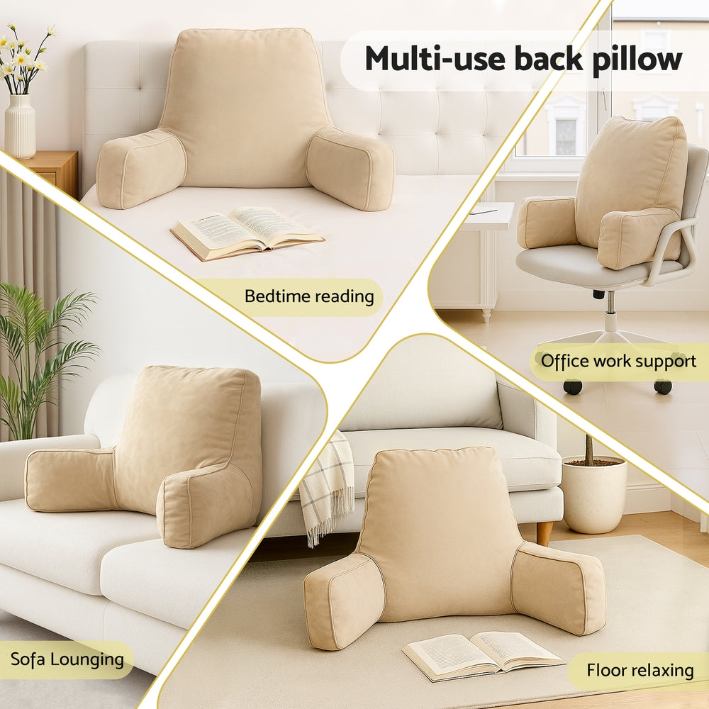 Reading Pillow Back Rest Lumbar Support Cushion - Oatmeal
