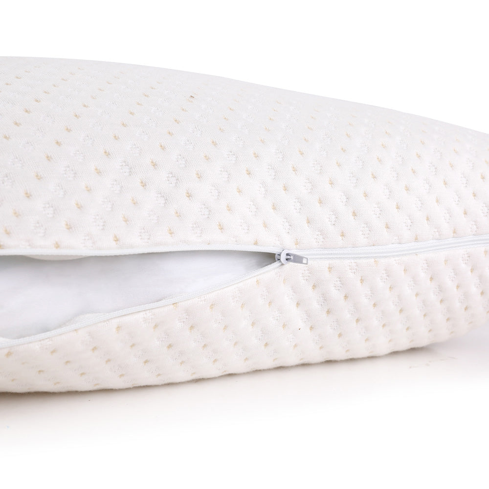 Set of 2 Memory Foam Pillow Bamboo Cover