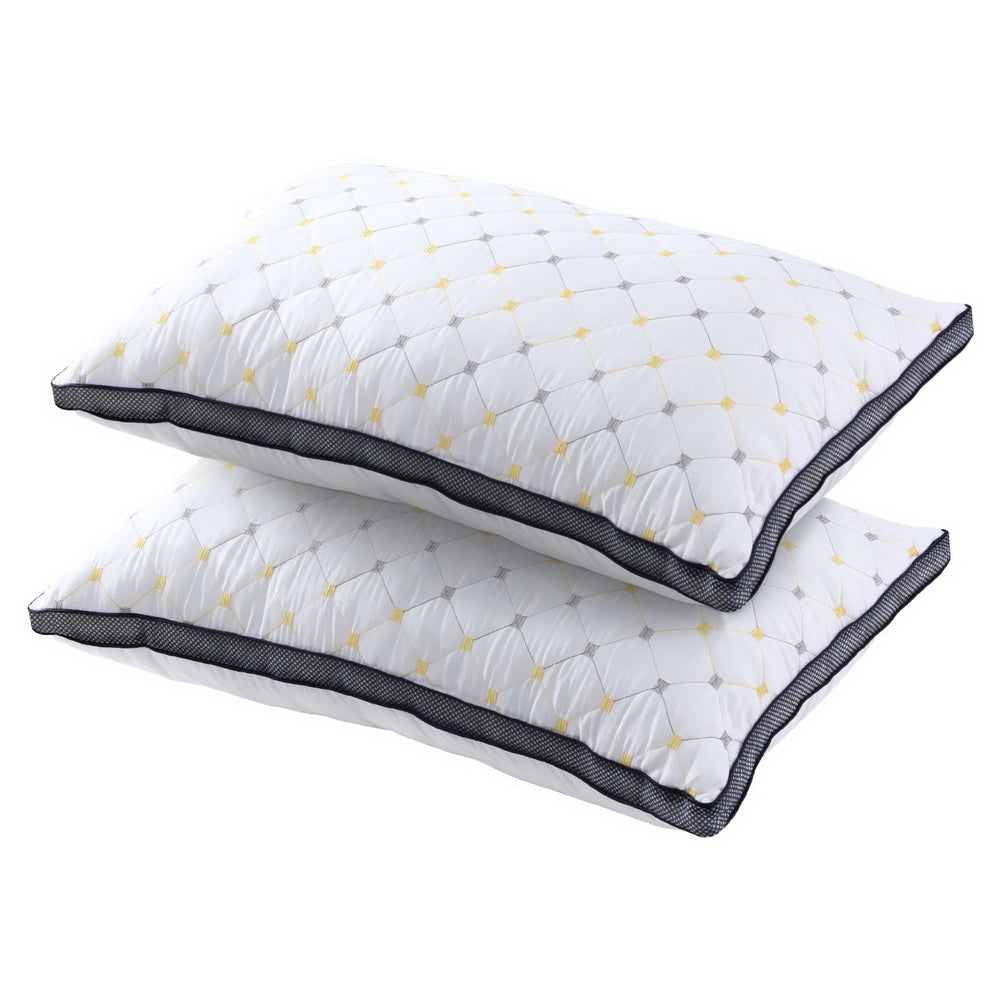 Set of 2 Pillows Microfibre - White