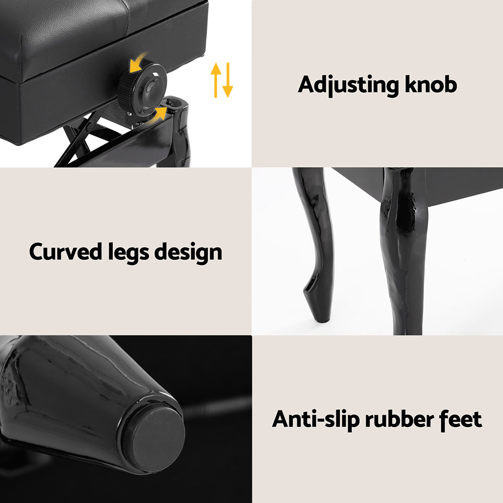 Piano Bench Stool Adjustable Height Keyboard Seat