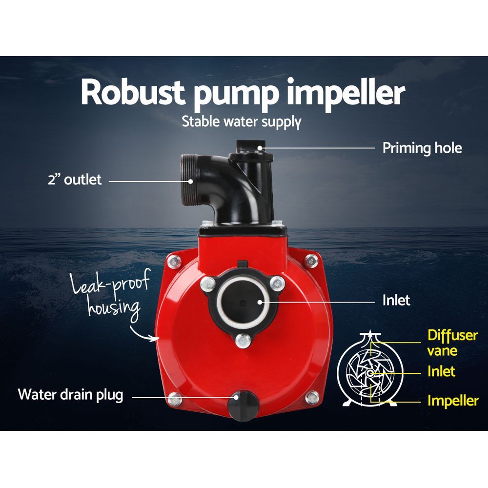 2inch High Flow Water Pump 235cc - Black & Red