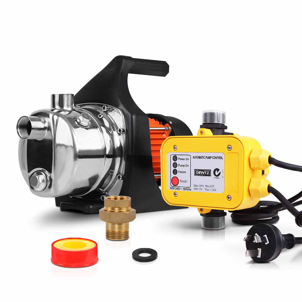 1500W High Pressure Garden Water Pump with Auto Controller - Yellow