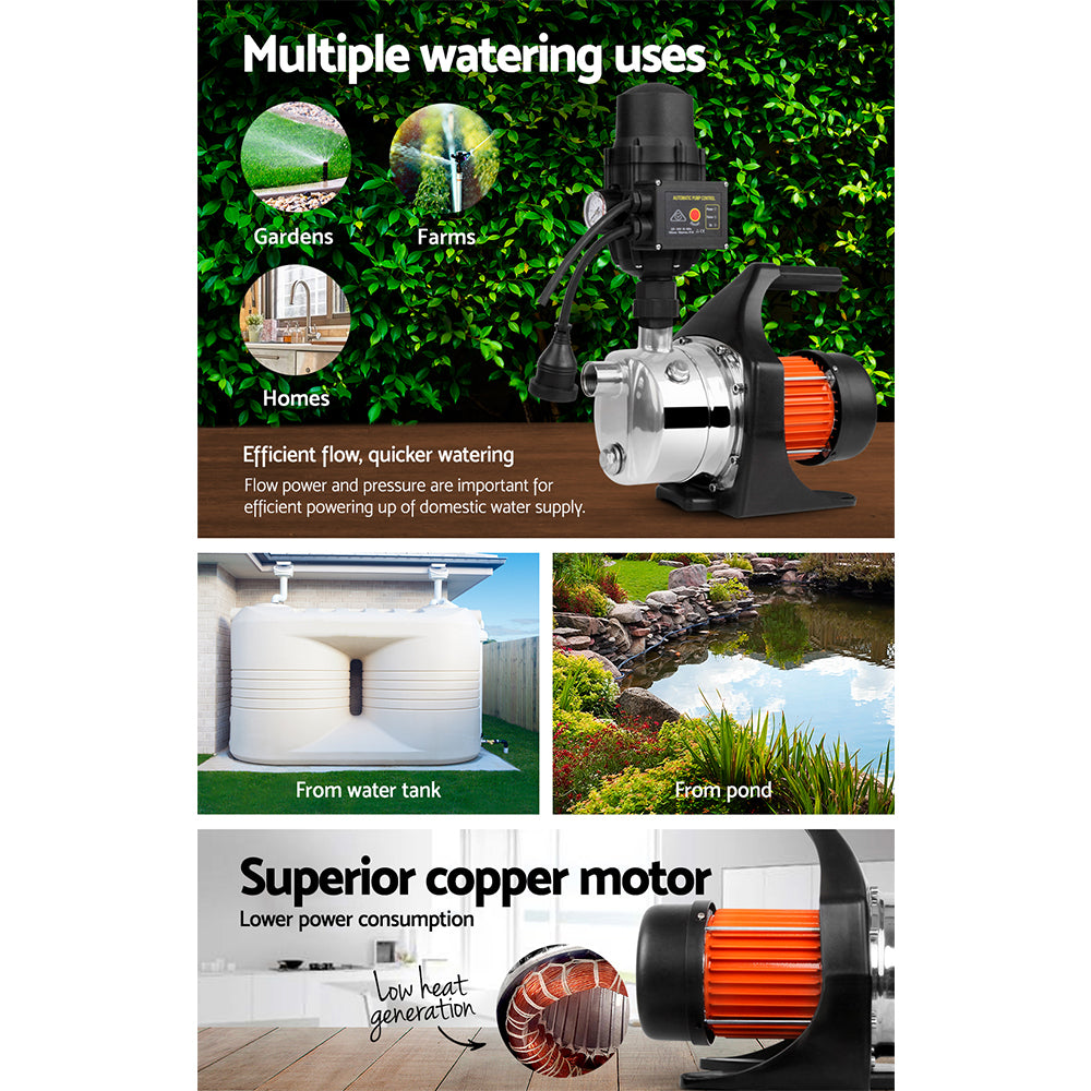 800W High Pressure Garden Water Pump with Auto Controller