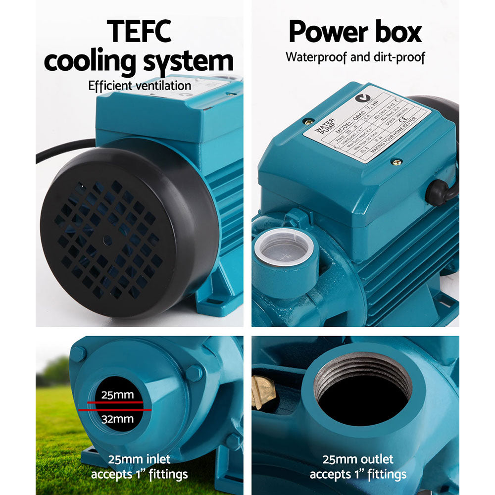 Auto Peripheral Pump Clean Water Garden Farm Rain Tank Irrigation QB60
