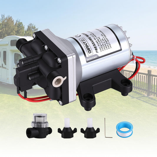 12V Water Pump High Pressure Fast Self Priming 11.3L with Auto Switch for RV Caravan Boat