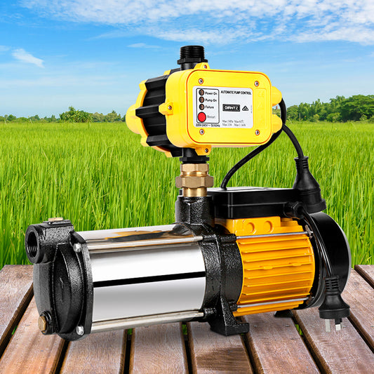 Garden Water Pump High Pressure 2000W 4-Stage Tank Irrigation - Yellow