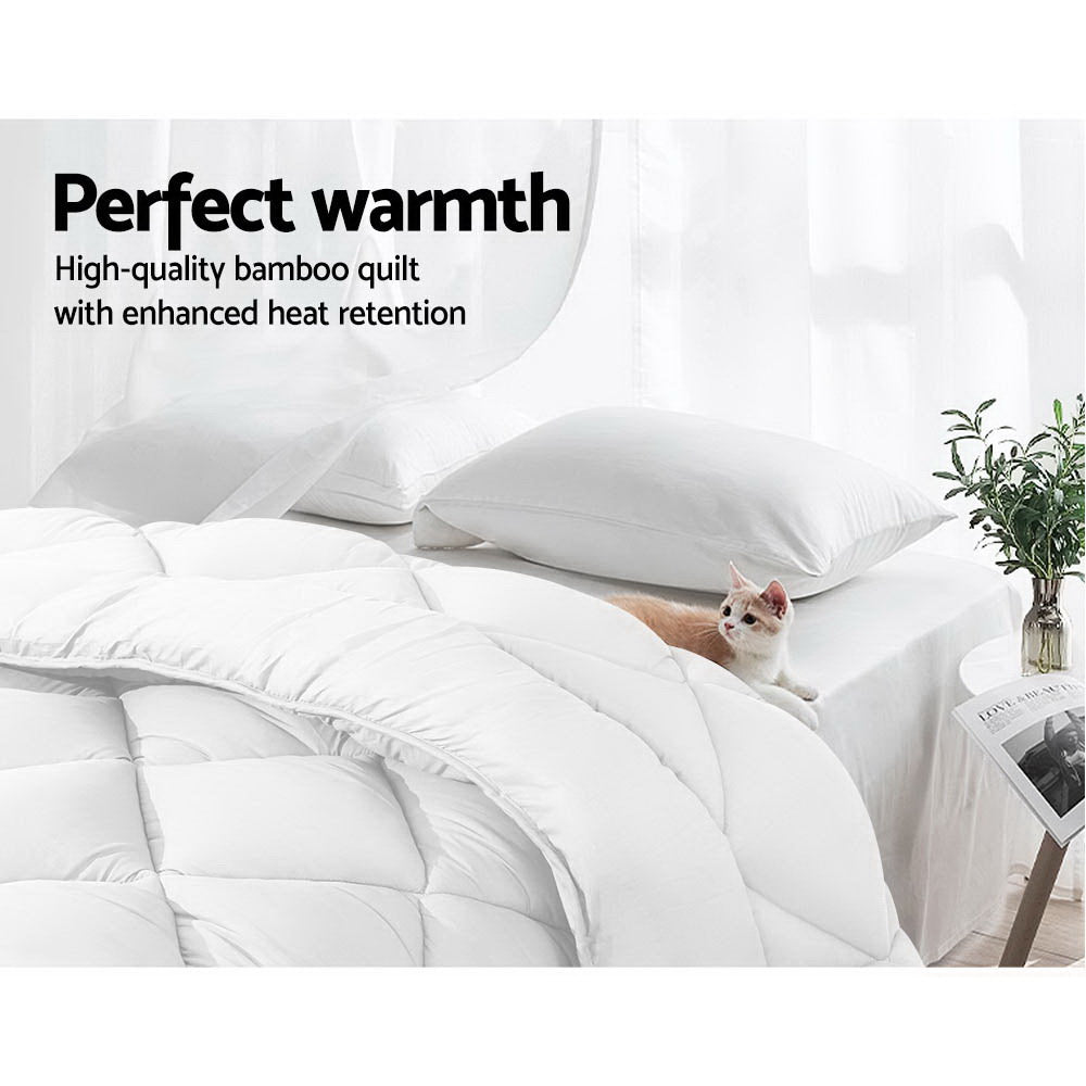 Super King Giselle Bedding 400GSM Microfibre Bamboo Quilt