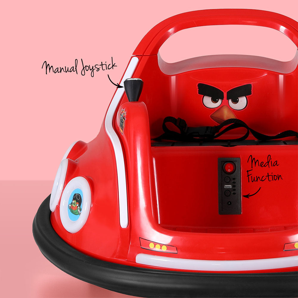 Kids Ride On Car Bumper Electric Ride On Cars Light Remote Angry Birds Sticker - Red