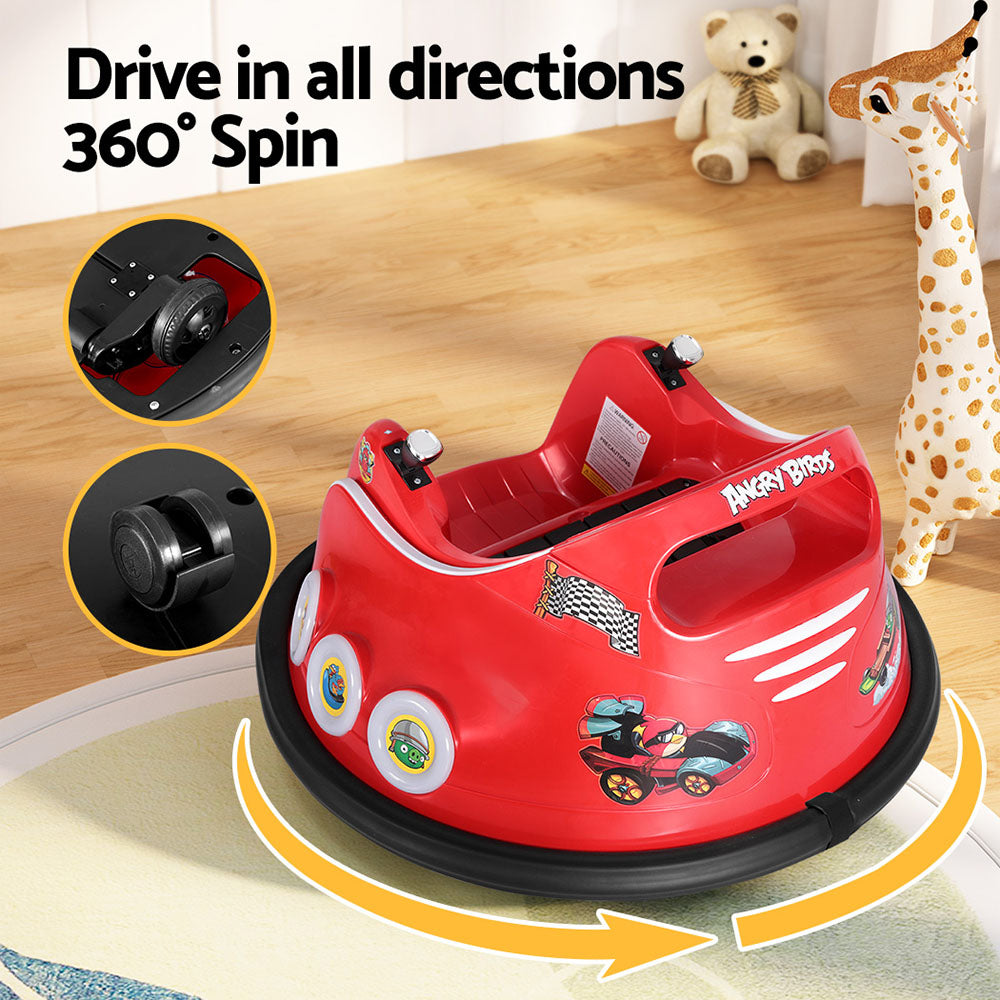 Kids Ride On Car Bumper Electric Ride On Cars Light Remote Angry Birds Sticker - Red