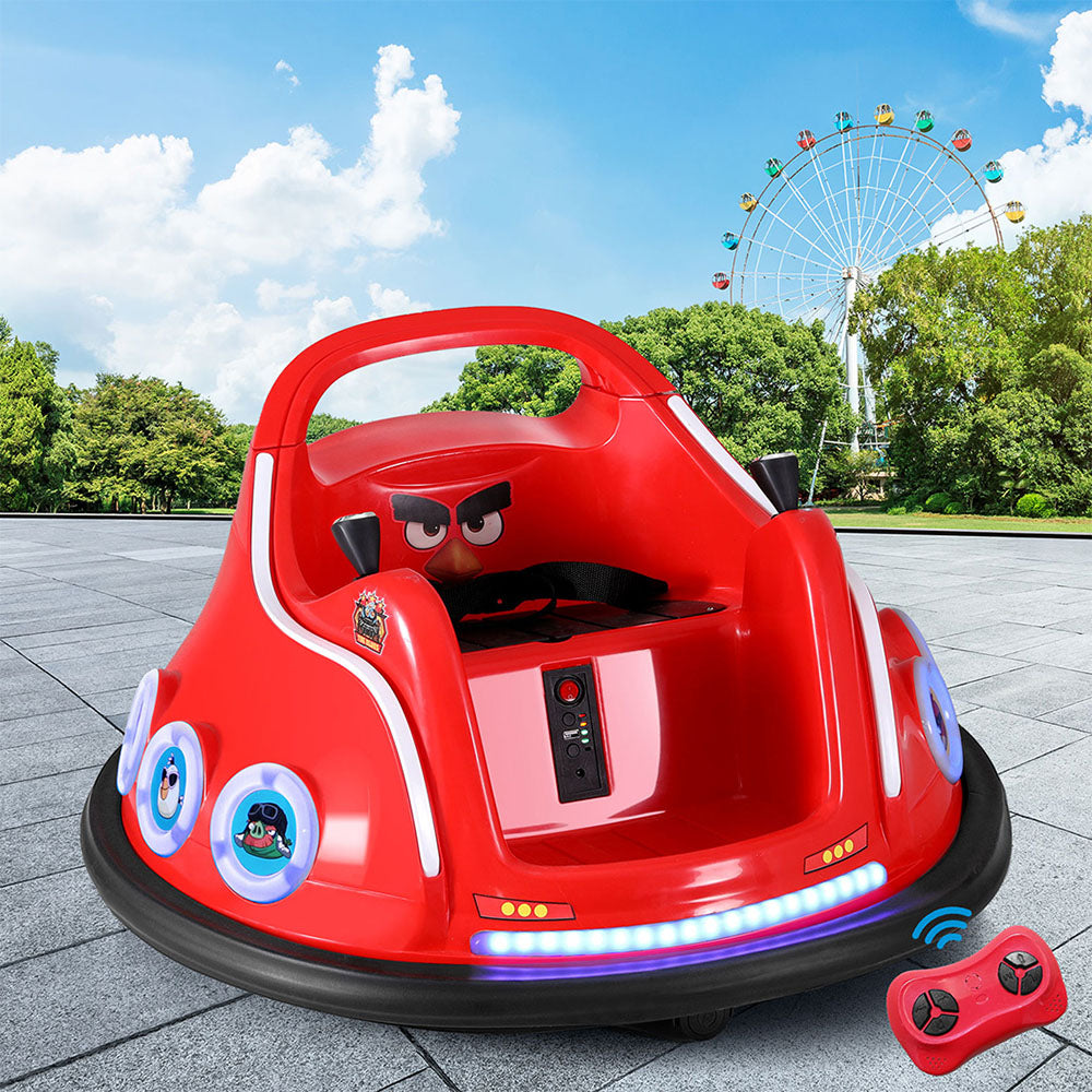 Kids Ride On Car Bumper Electric Ride On Cars Light Remote Angry Birds Sticker - Red