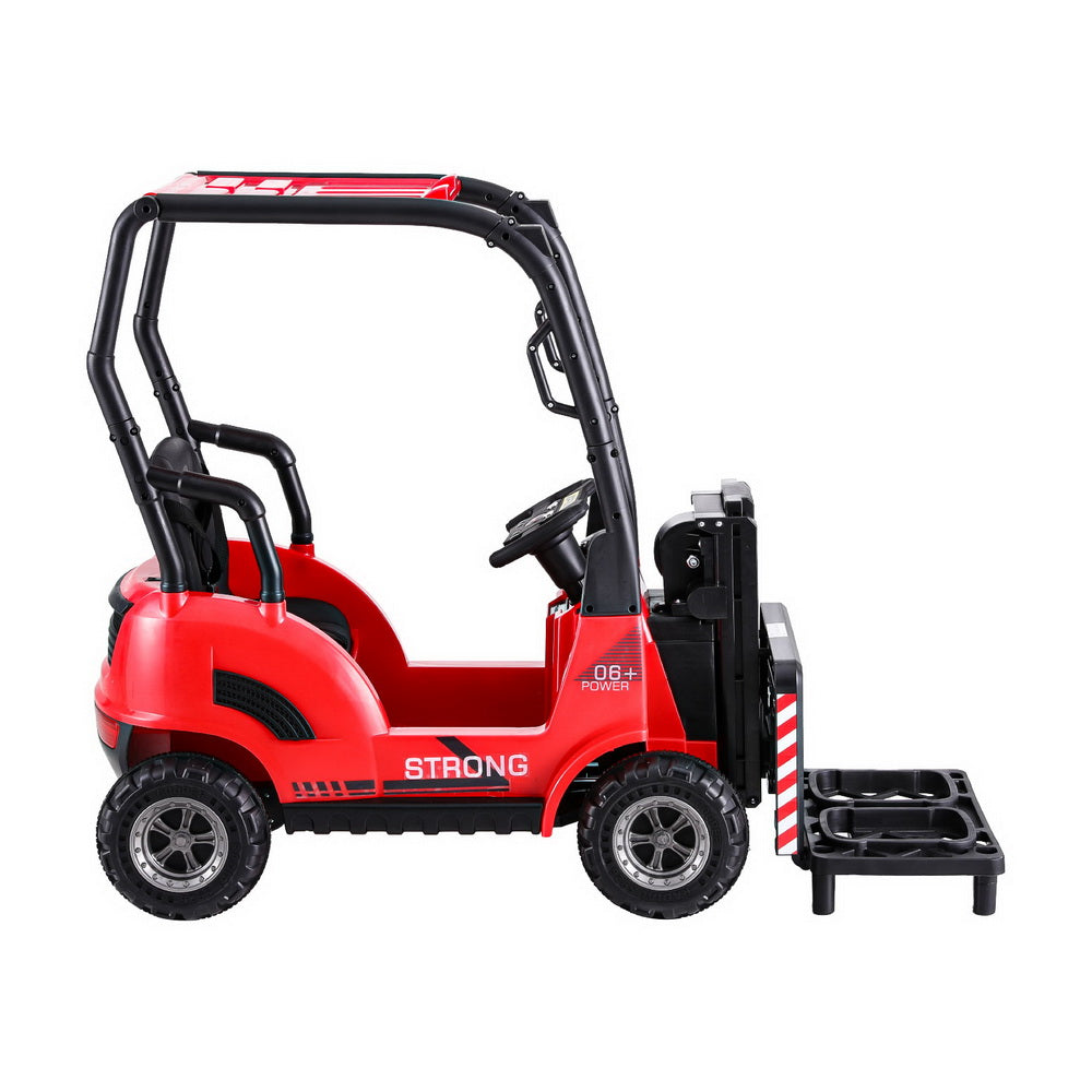 Kids Electric Ride On Car Forklift Loader Toys Cars Horn Remote 12V - Red
