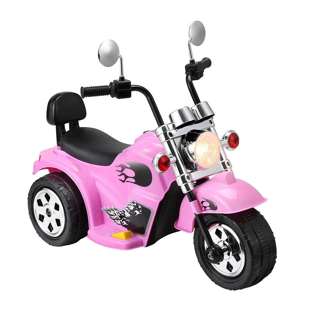 Kids Ride On Car Motorcycle Motorbike Electric Toys Horn Music 6V - Pink