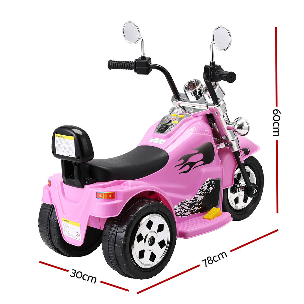 Kids Ride On Car Motorcycle Motorbike Electric Toys Horn Music 6V - Pink