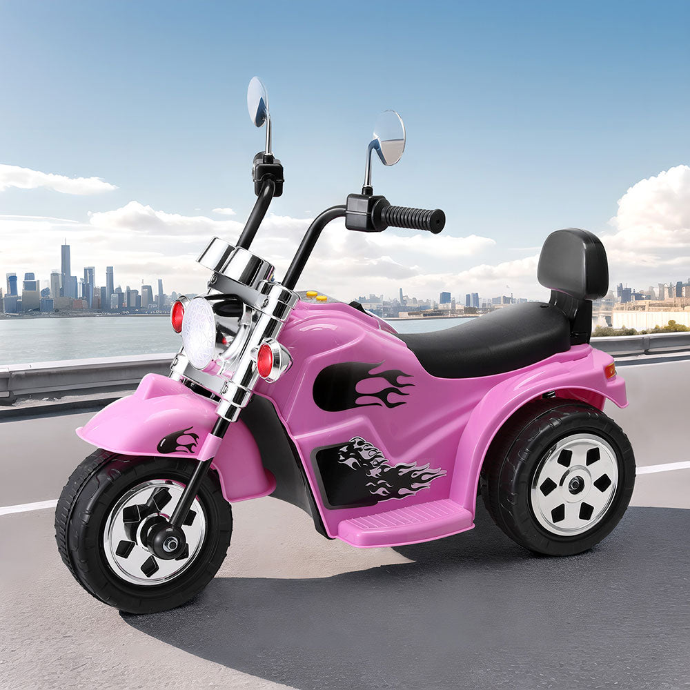 Kids Ride On Car Motorcycle Motorbike Electric Toys Horn Music 6V - Pink