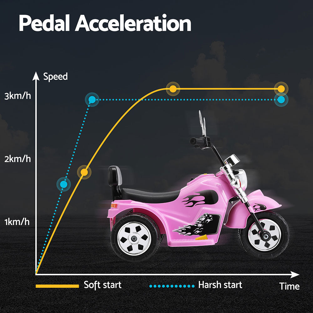 Kids Ride On Car Motorcycle Motorbike Electric Toys Horn Music 6V - Pink