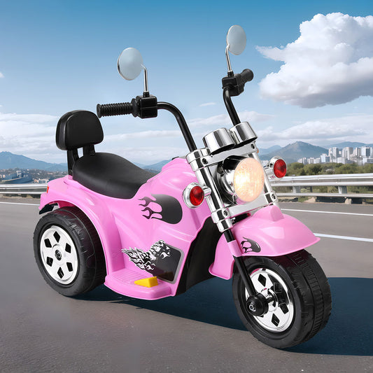 Kids Ride On Car Motorcycle Motorbike Electric Toys Horn Music 6V - Pink