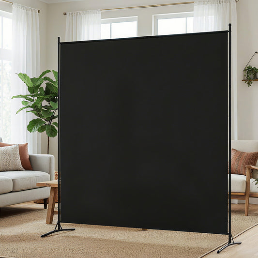 Room Divider Screen 175x180cm Fabric Black