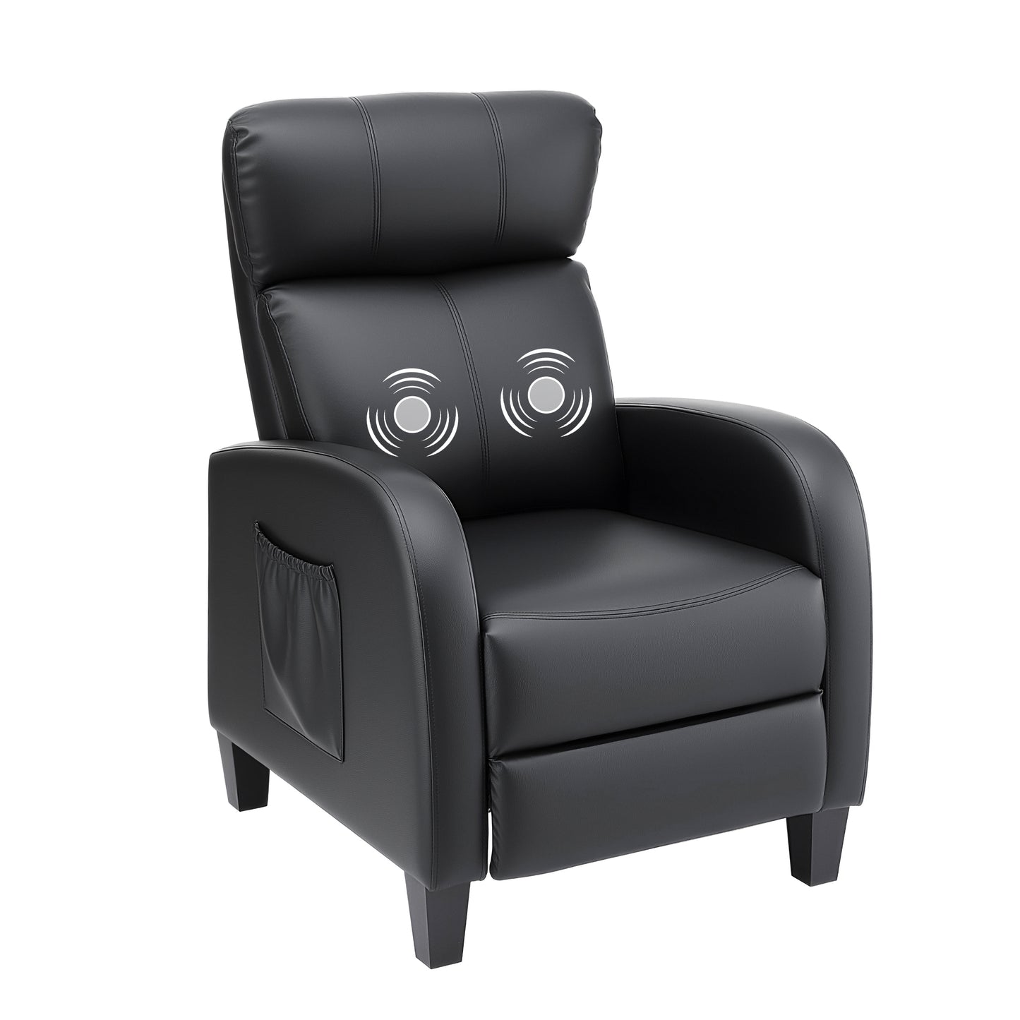 Atropos Massage Recliner Chair Small Recliner Sofa for Adults PU Leather - Black