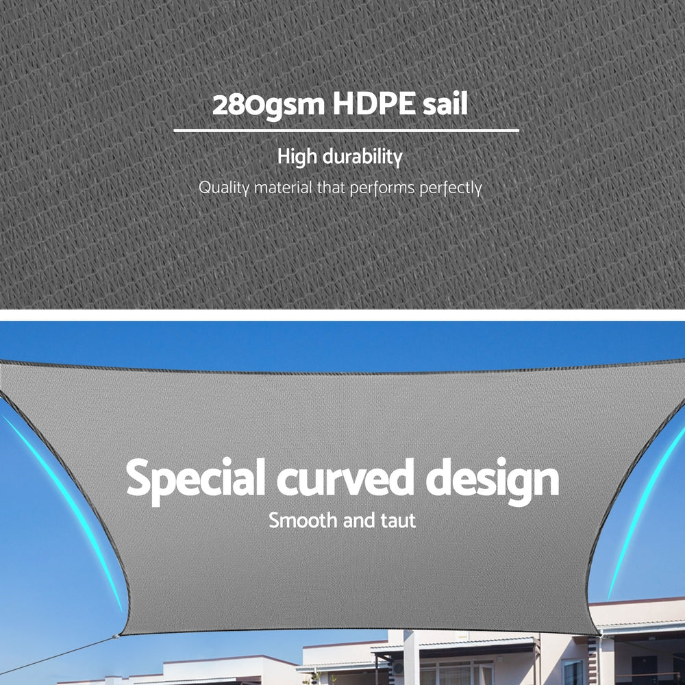 Instahut Shade Sail Cloth Shade cloth Rectangle Canopy 280gsm 3x4m