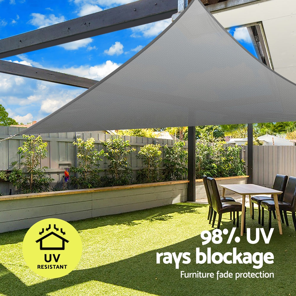 Instahut Shade Sail Cloth Shade cloth Canopy Triangle 280gsm 5x5x7.1m