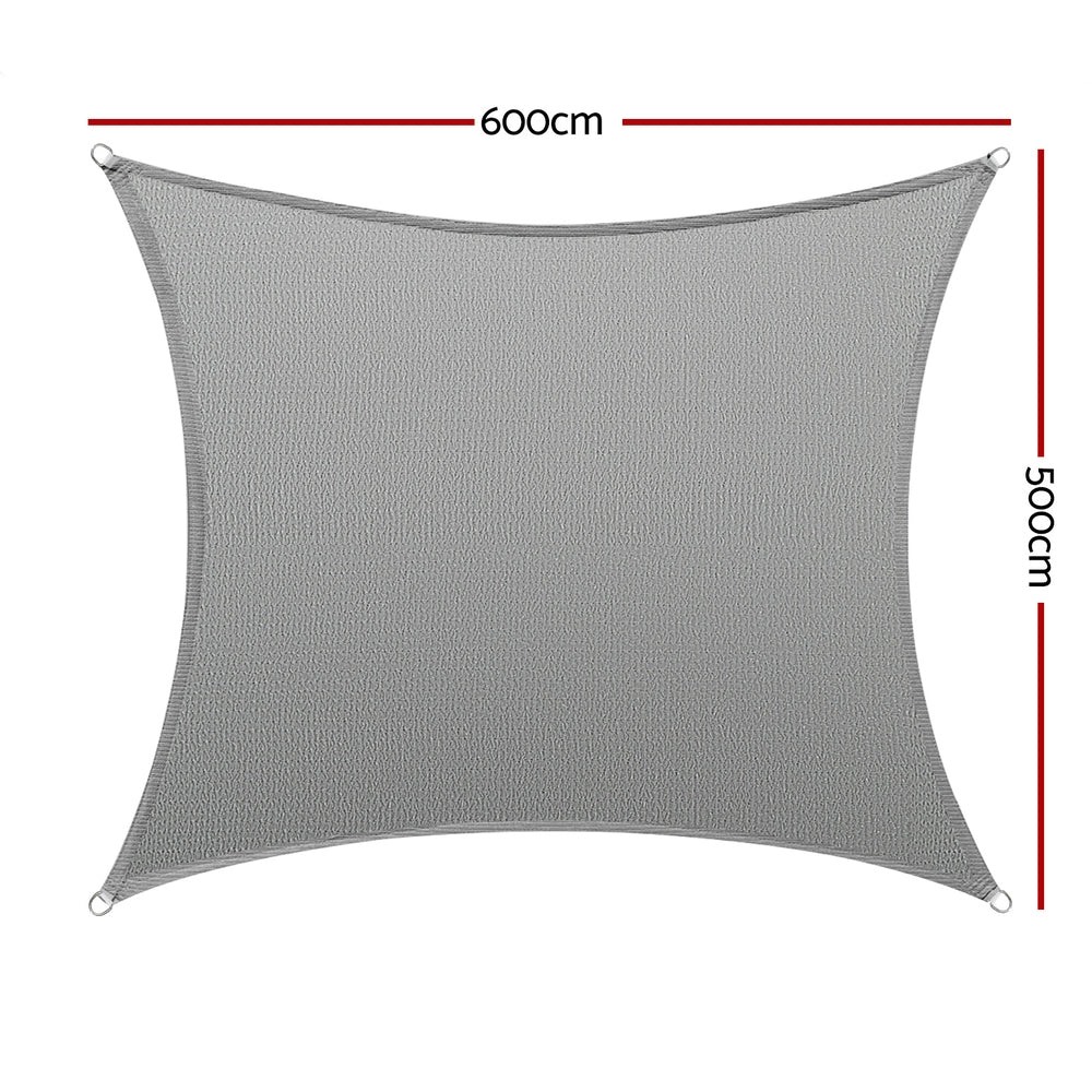 Instahut Shade Sail Cloth Shade cloth Square Sun Canopy 5x6m