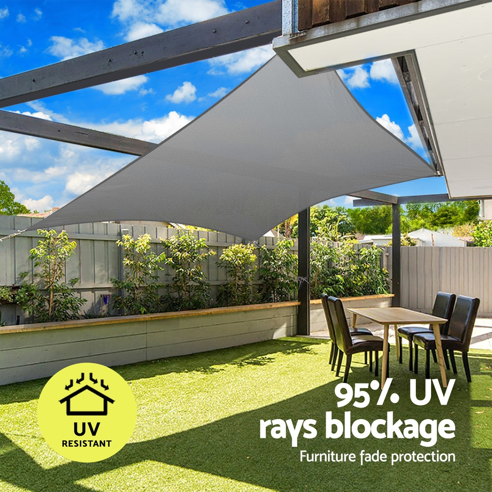 Instahut Shade Sail Cloth Shade cloth Square Sun Canopy 5x6m