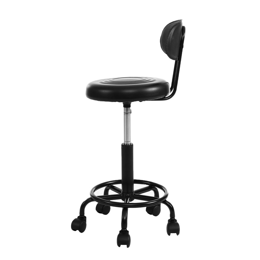Set of 2 Salon Stool Swivel Chair Backrest