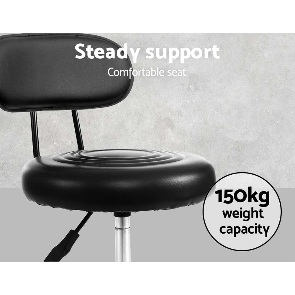 Set of 2 Salon Stool Swivel Chair Backrest