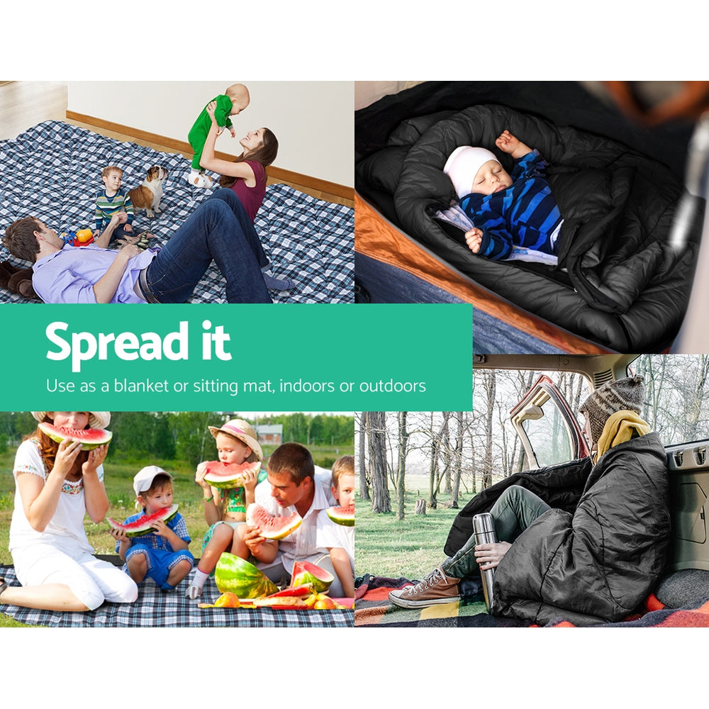 Sleeping Bag Single Thermal Camping Hiking Tent Grey