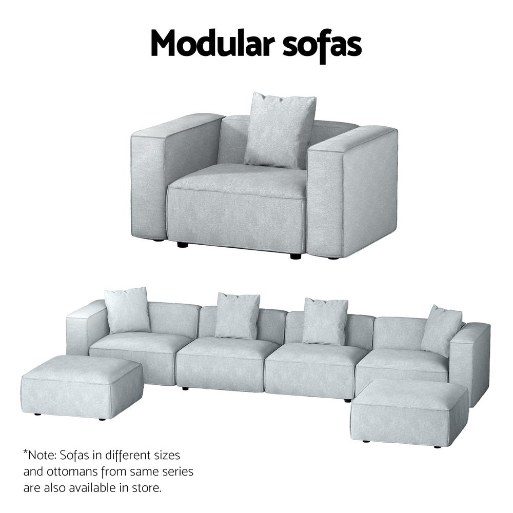 Mckenzie 2-Seater Modular Sofa Chaise Set - Grey