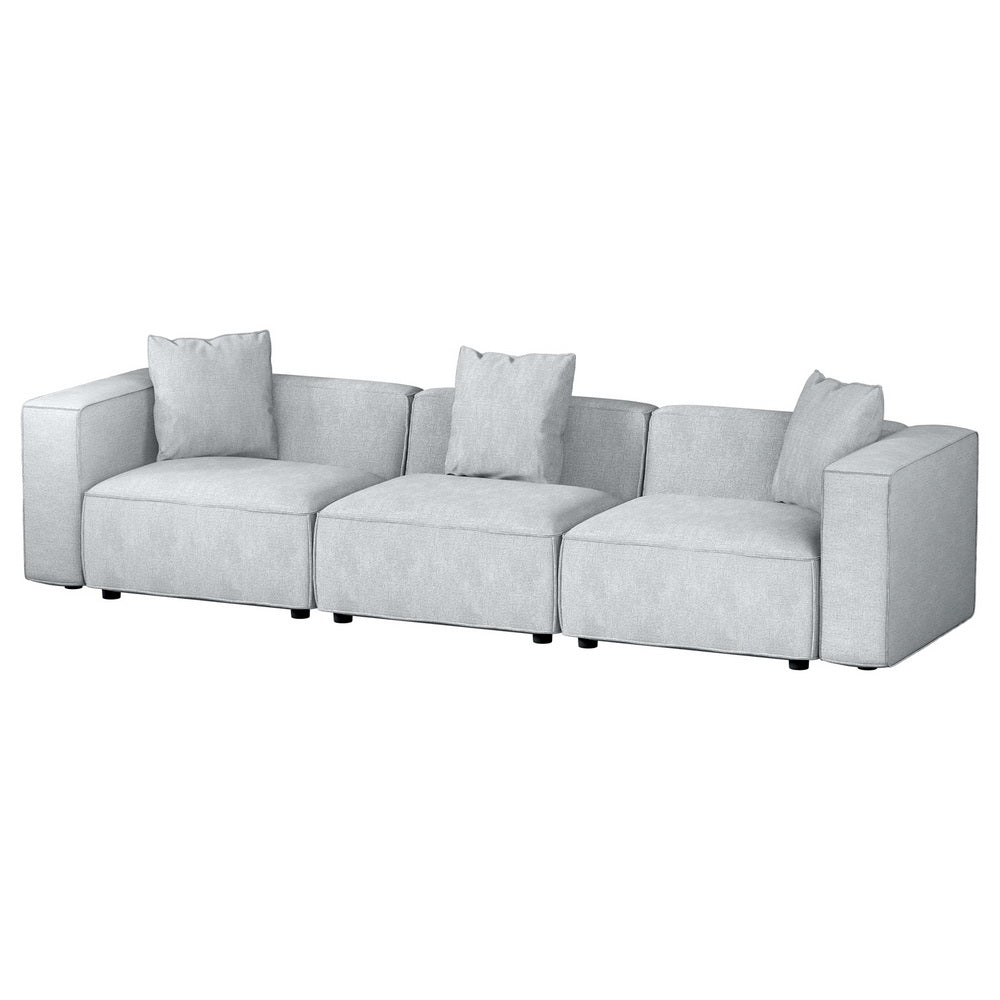 Mckenzie 3 Seater Modular Sofa Chaise Set - Grey