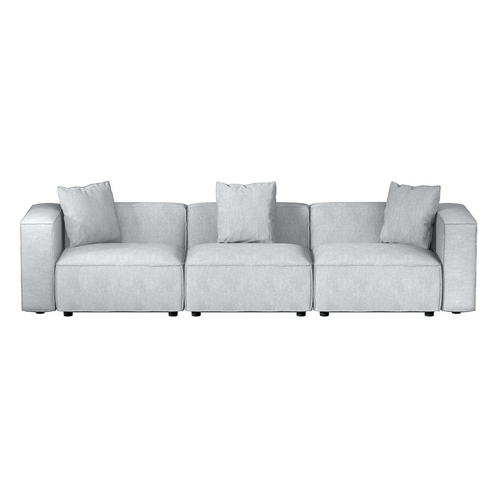 Mckenzie 3 Seater Modular Sofa Chaise Set - Grey