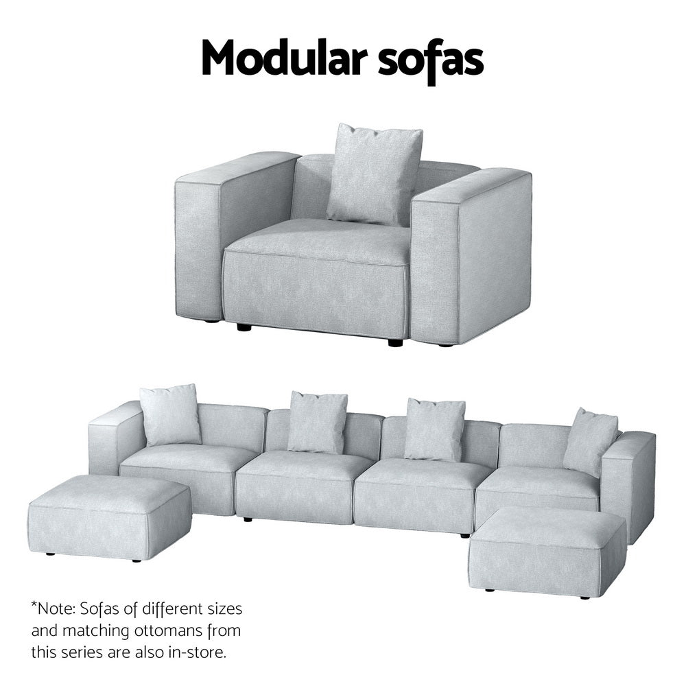 Mckenzie 3-Seater Modular Sofa Chaise Set - Grey