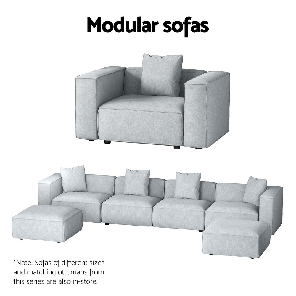 Mckenzie 5-Seater Modular Sofa Chaise Set - Grey
